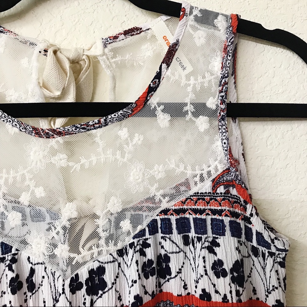 Orange Creek Print Tie Back Tank - Picture 2 of 6